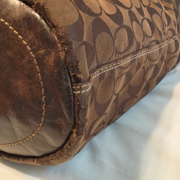 Coach Large Signature Logo Bucket Purse Shoulder Bag & Wallet Retro - Picture 5 of 16